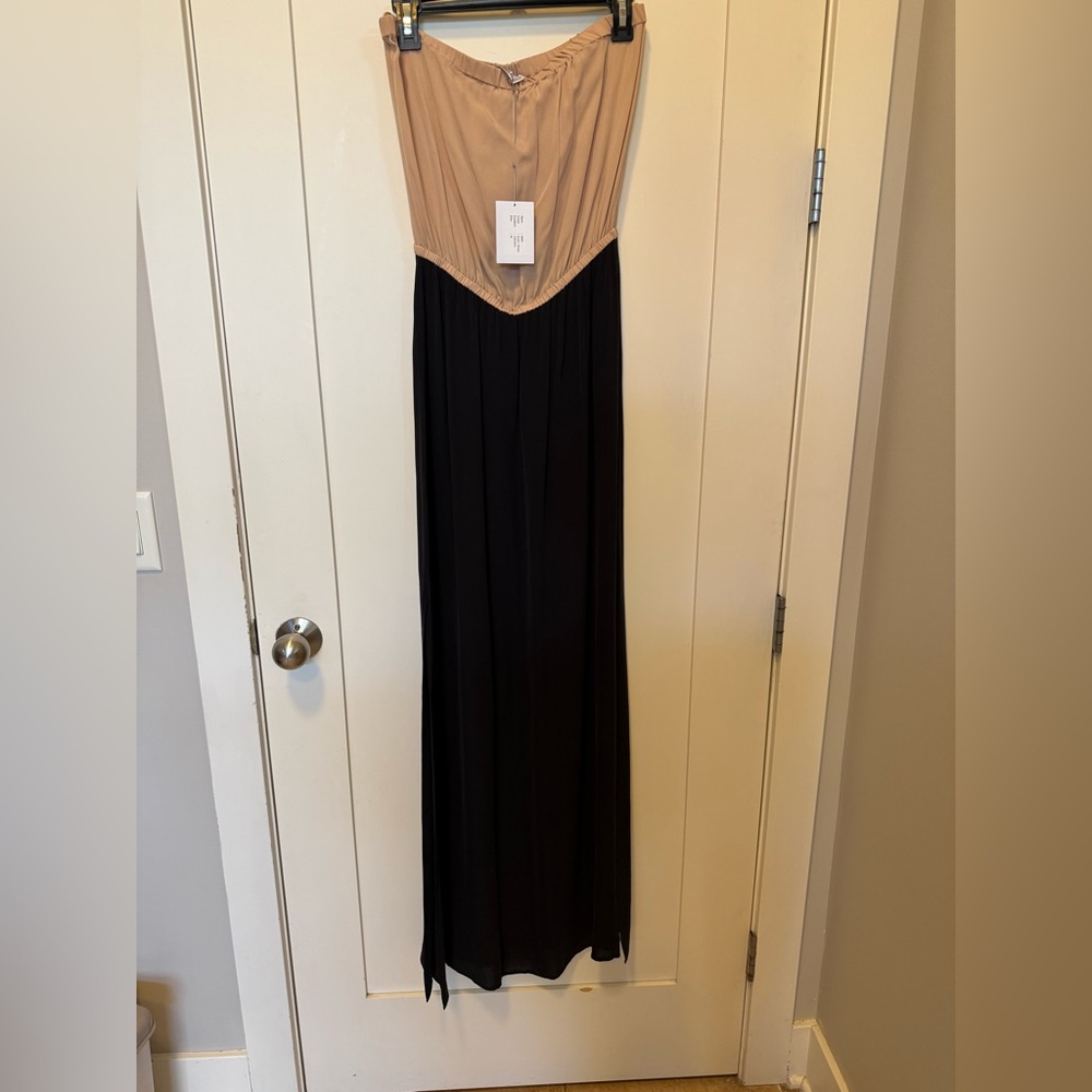 Chelsea flower silk maxi dress blush+navy SZ M $350